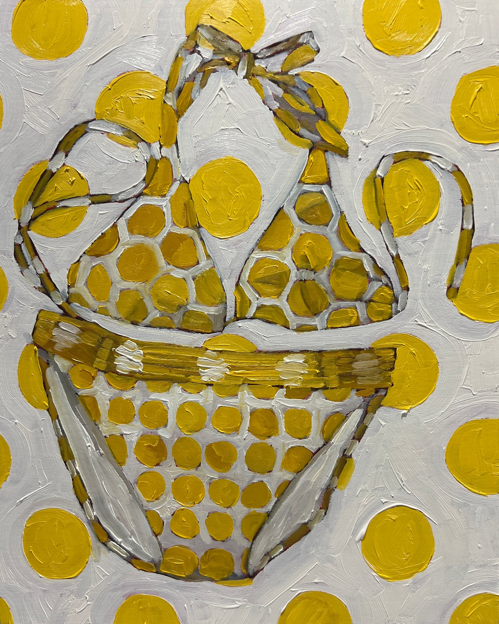 3073: Found: One Yellow Polka Dot Bikini