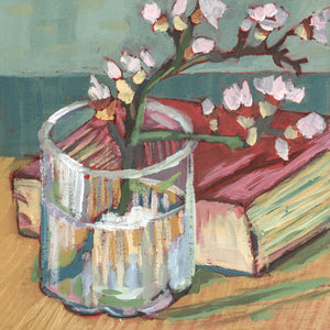 0674: Experimenting, #1 (a Study of Van Gogh's "Blossoming Almond Branch In a Glass")